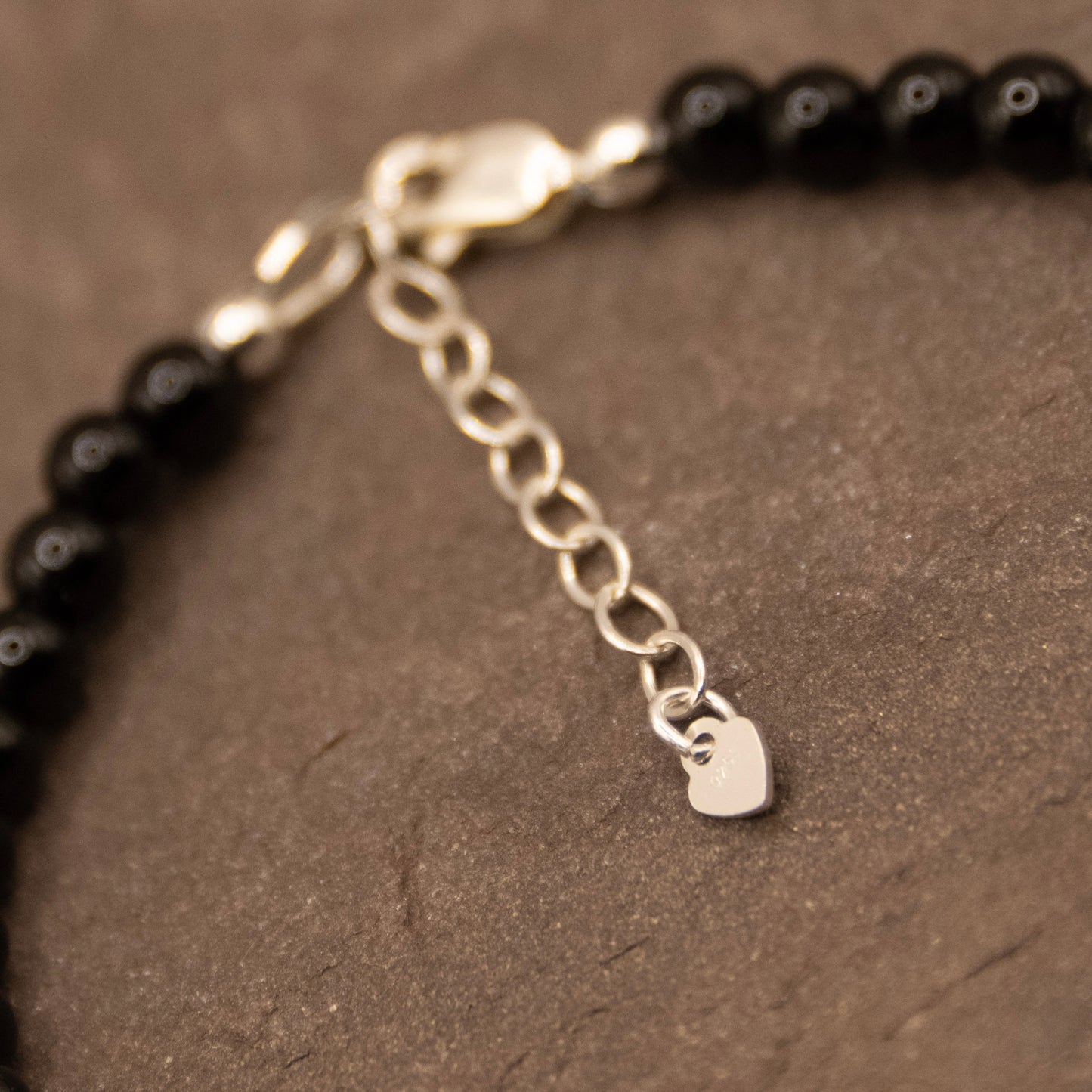 Obsidian 7 Chakra Bracelet in Silver