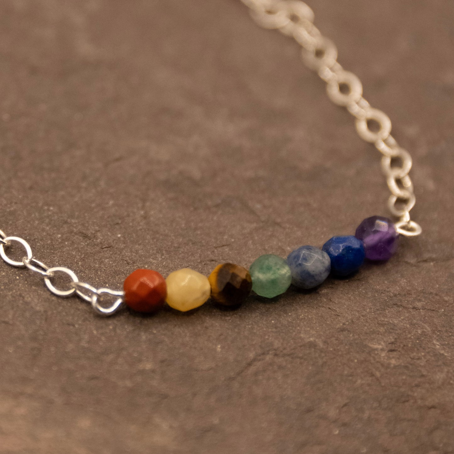7 Chakras Bracelet in Silver
