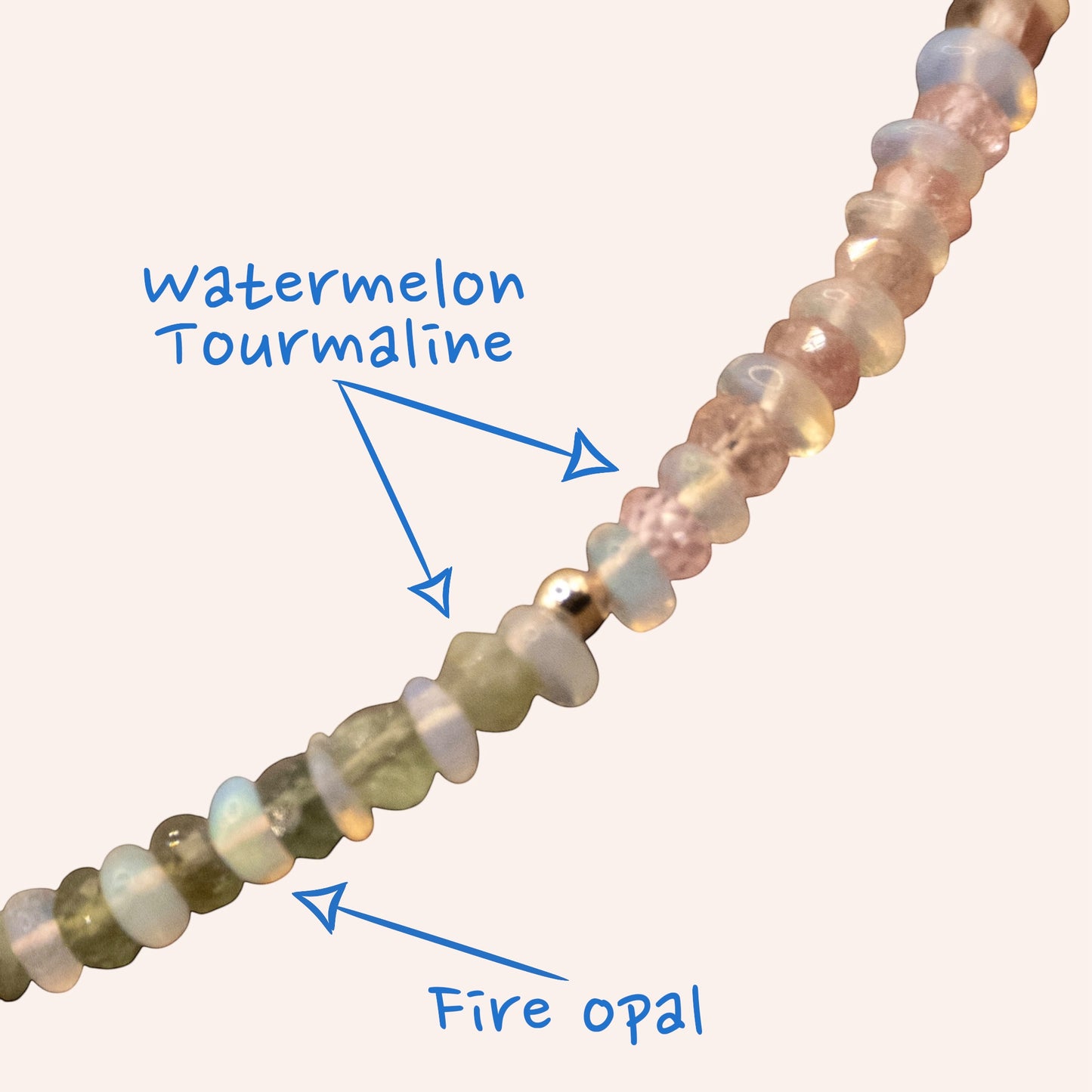 Fairy Warrior (Watermelon Tourmaline & Opal) Bracelet