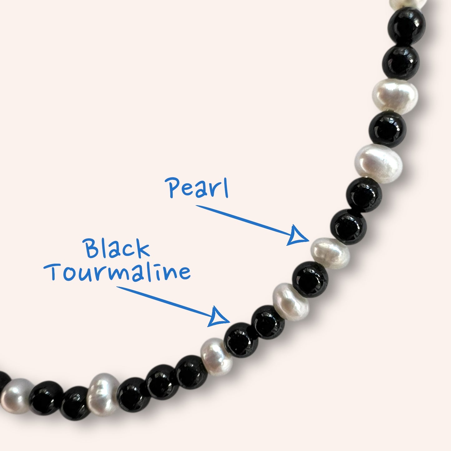 Pearl Eclipse (Black Tourmaline & Pearl) Bracelet