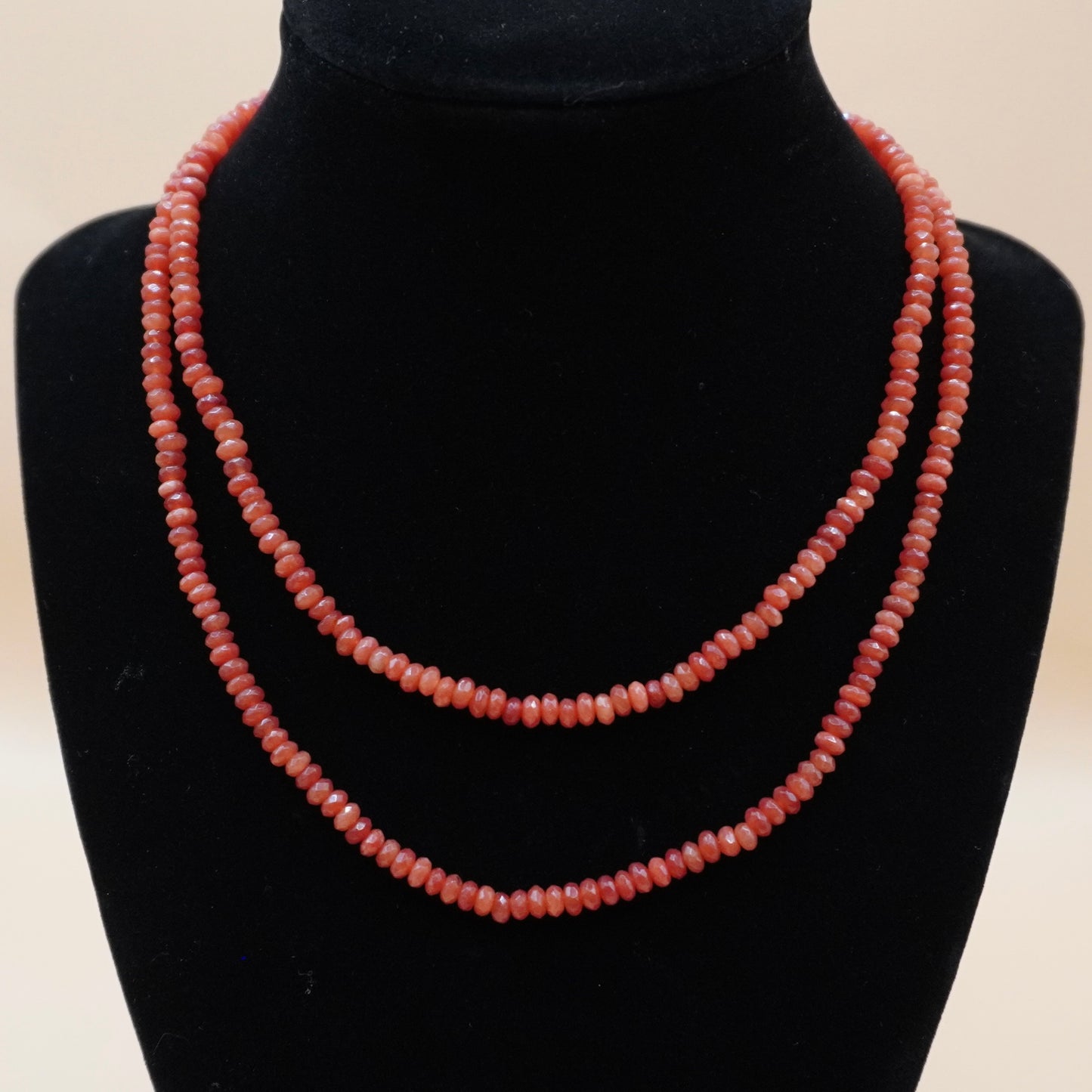 Vibrant Red-orange Agate Wrap-Around Necklace