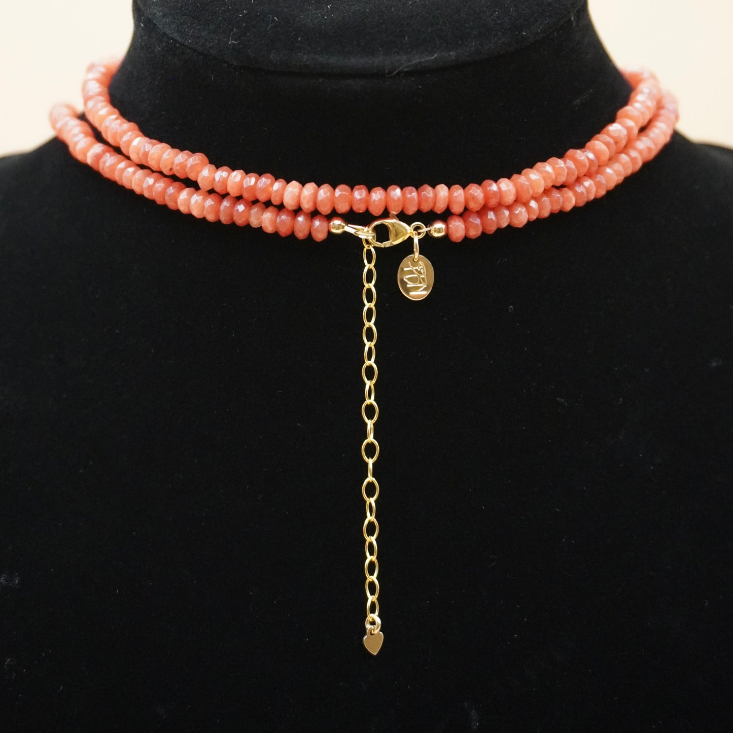 Vibrant Red-orange Agate Wrap-Around Necklace
