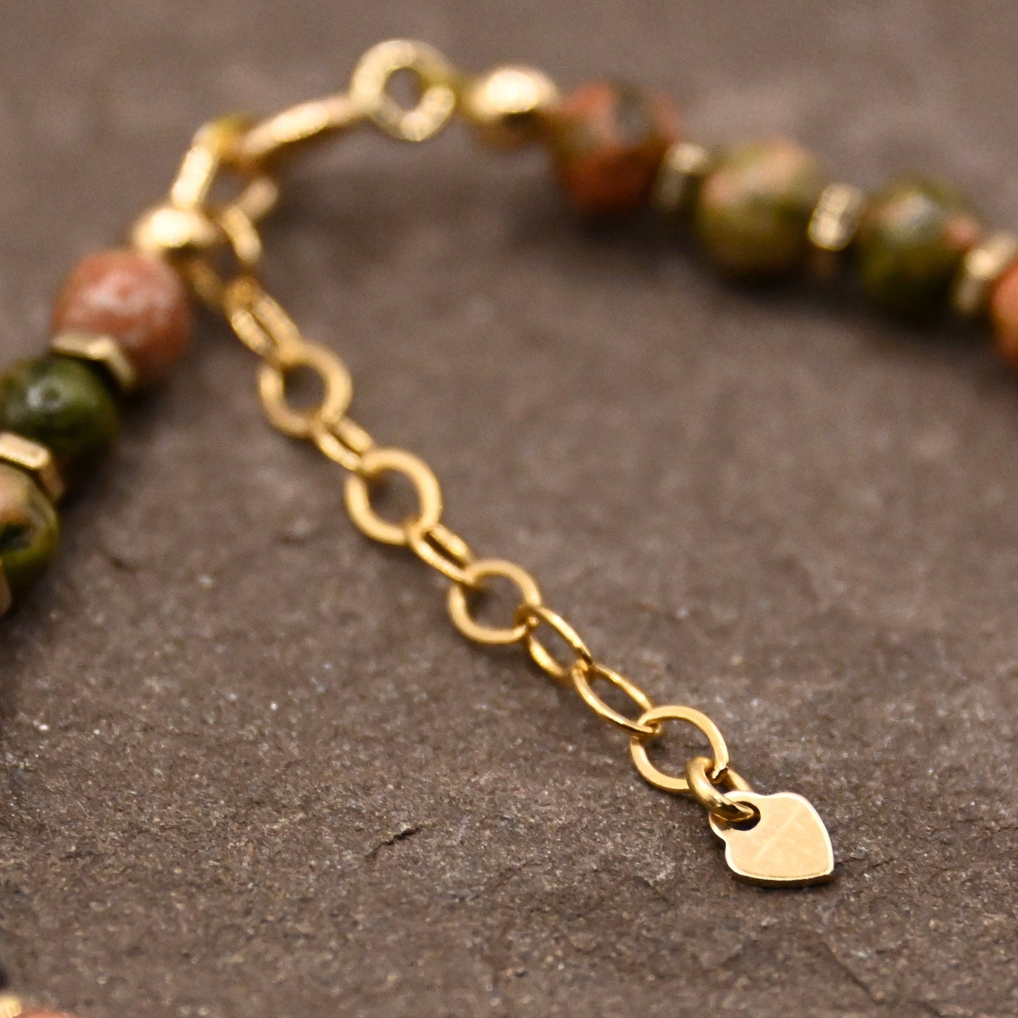 Stone of birth & vision (Unakite) bracelet