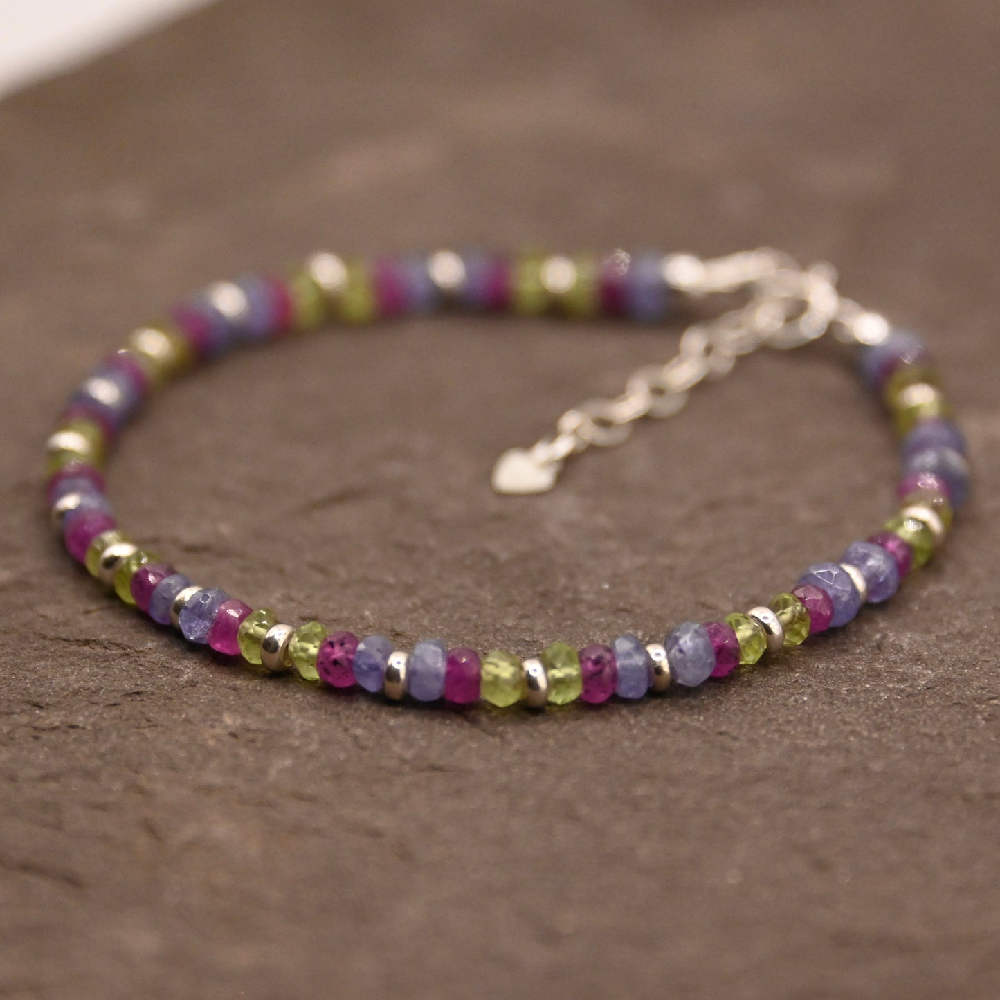 Vitality & Abundance Trio (Tanzanite, Ruby & Peridot) Bracelet