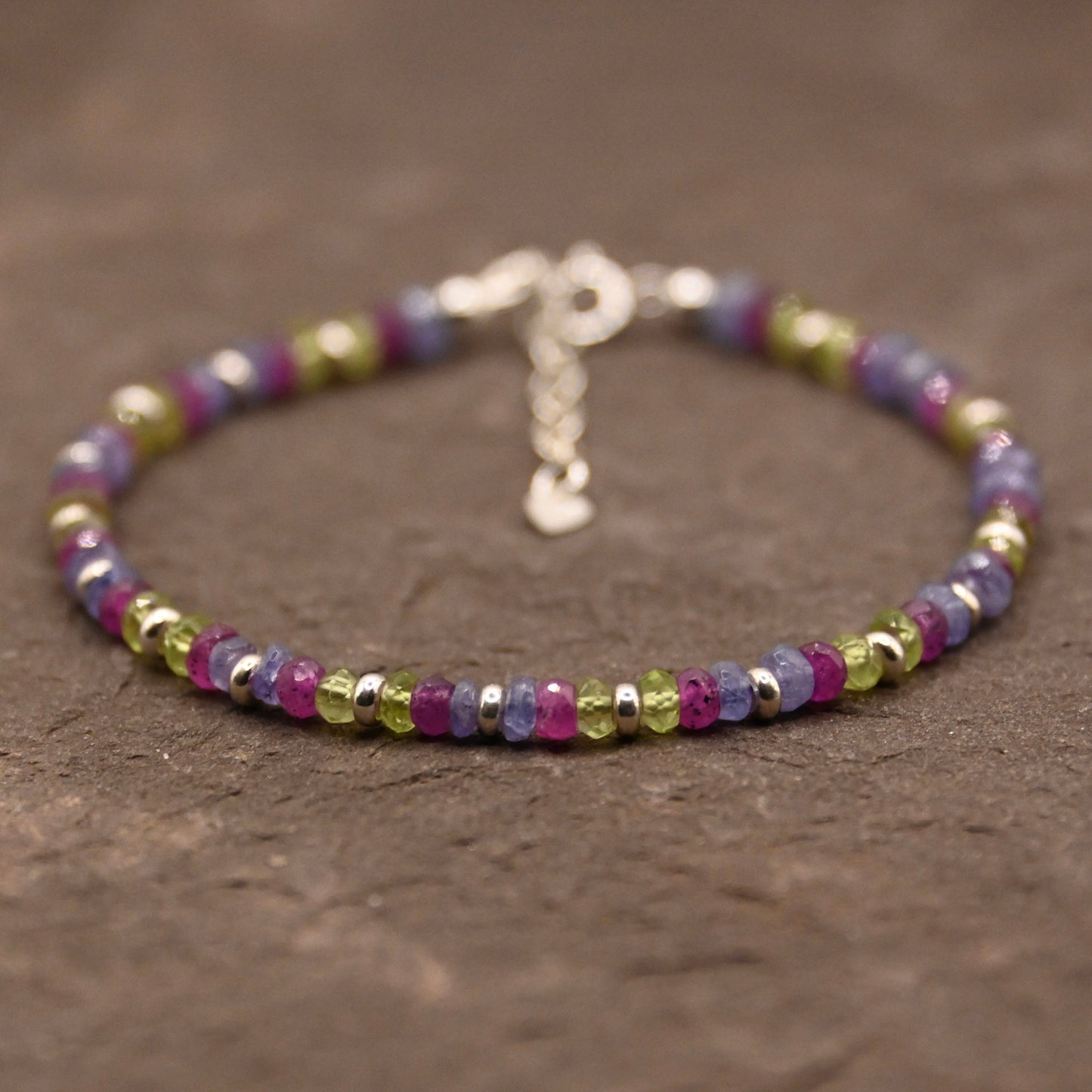 Vitality & Abundance Trio (Tanzanite, Ruby & Peridot) Bracelet