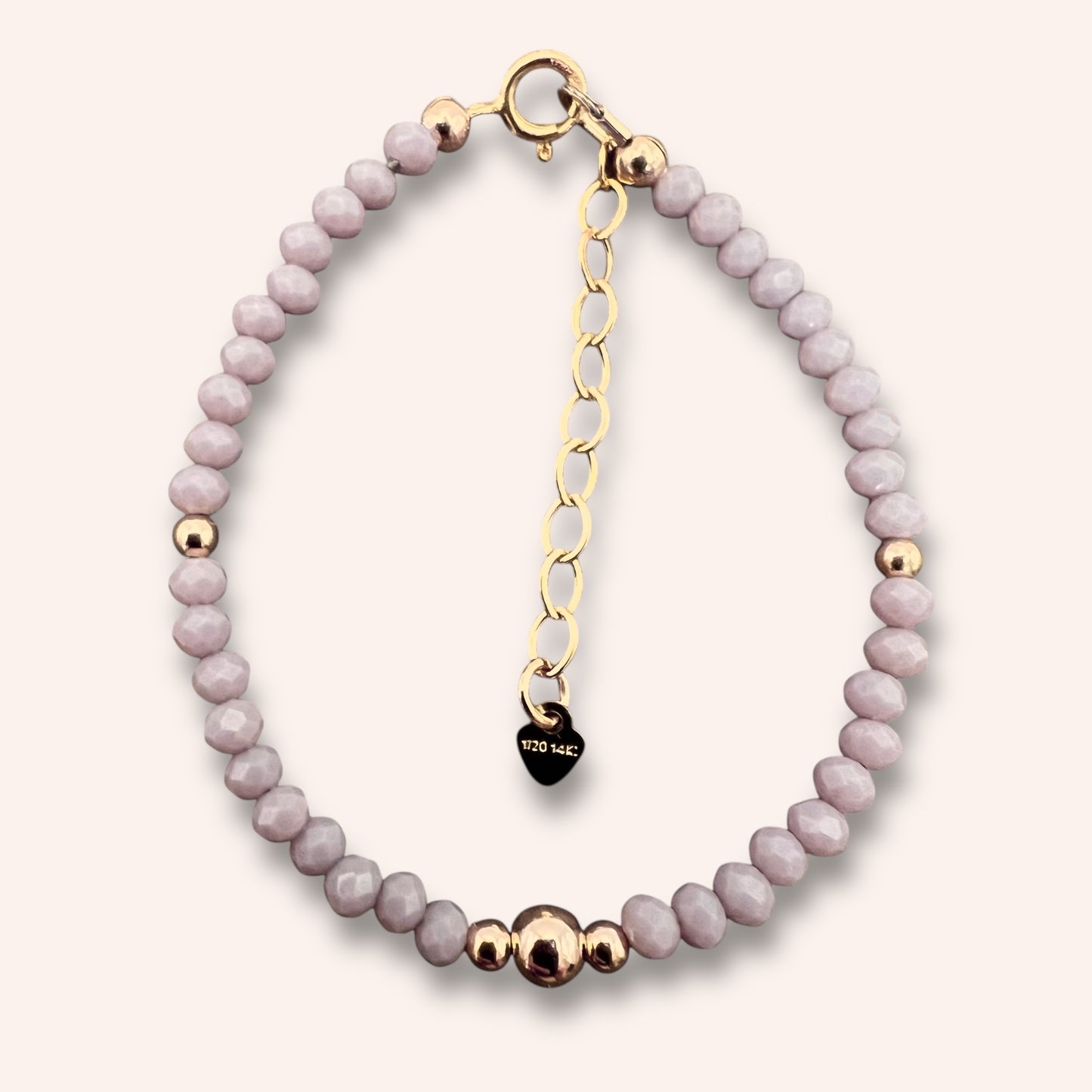 Little Lavender Mist Bracelet – Crystal & Gold-Filled