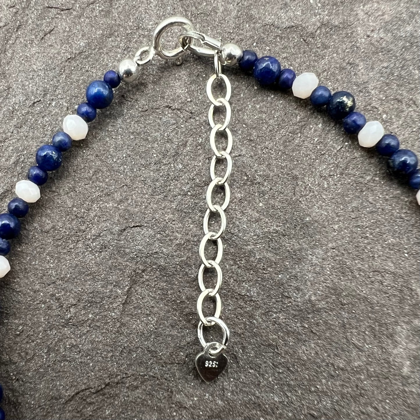 Wisdom and Beauty (Lapis Lazuli & white jade) bracelet