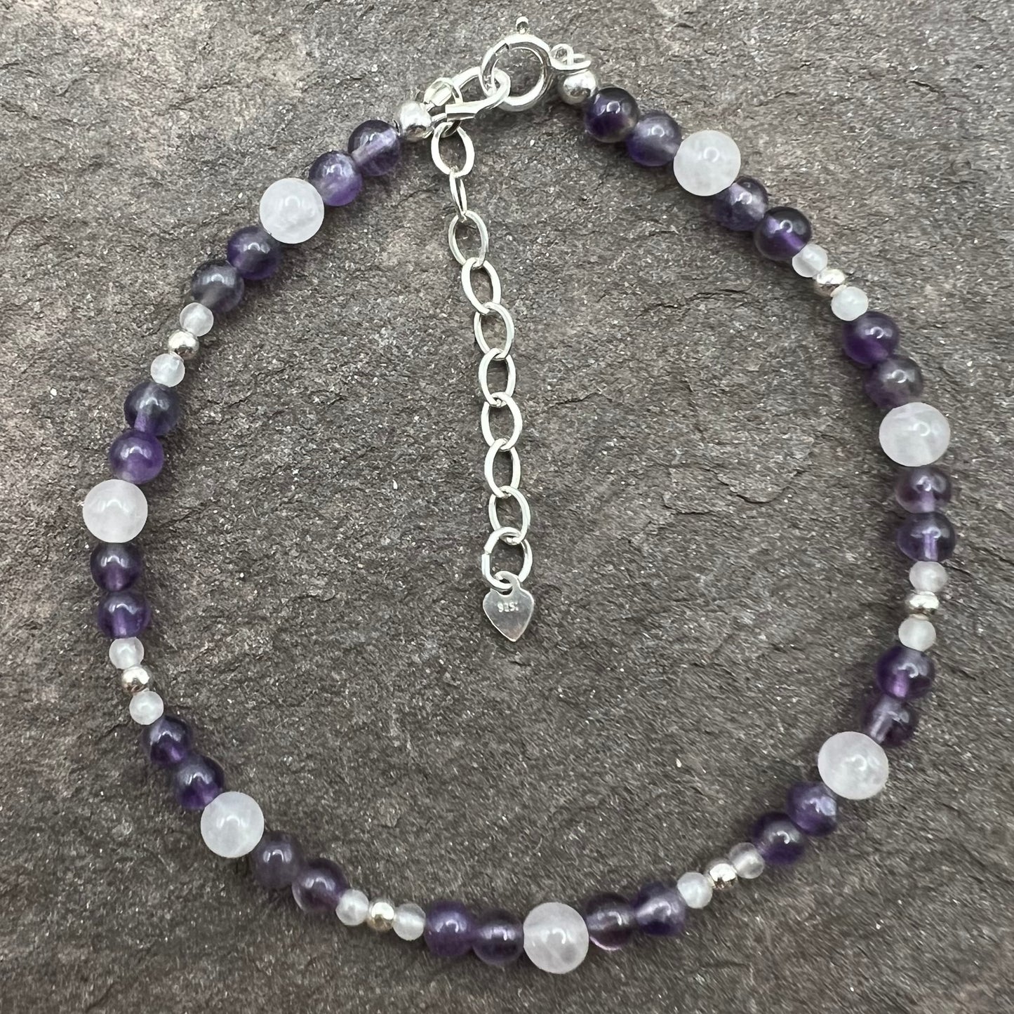 Mind and Heart wellness (Amethyst and Rose Quartz) bracelet
