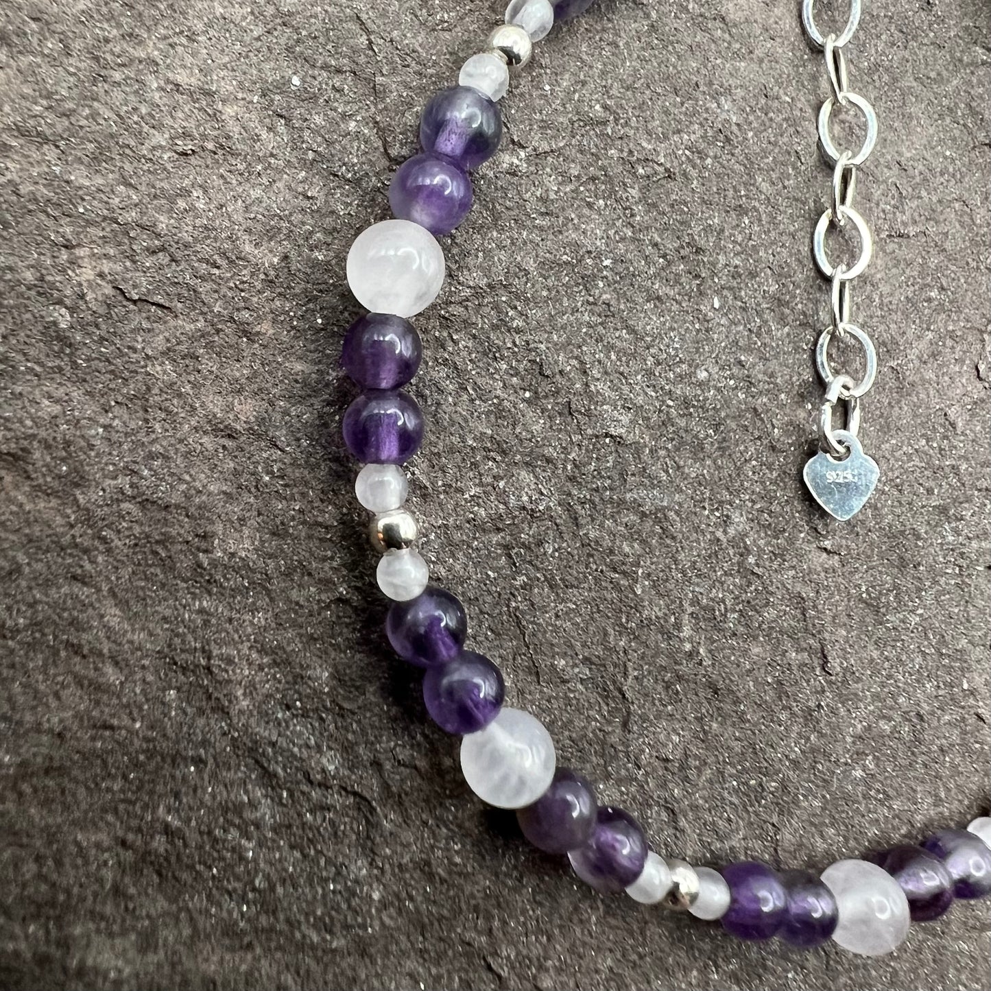 Mind and Heart wellness (Amethyst and Rose Quartz) bracelet