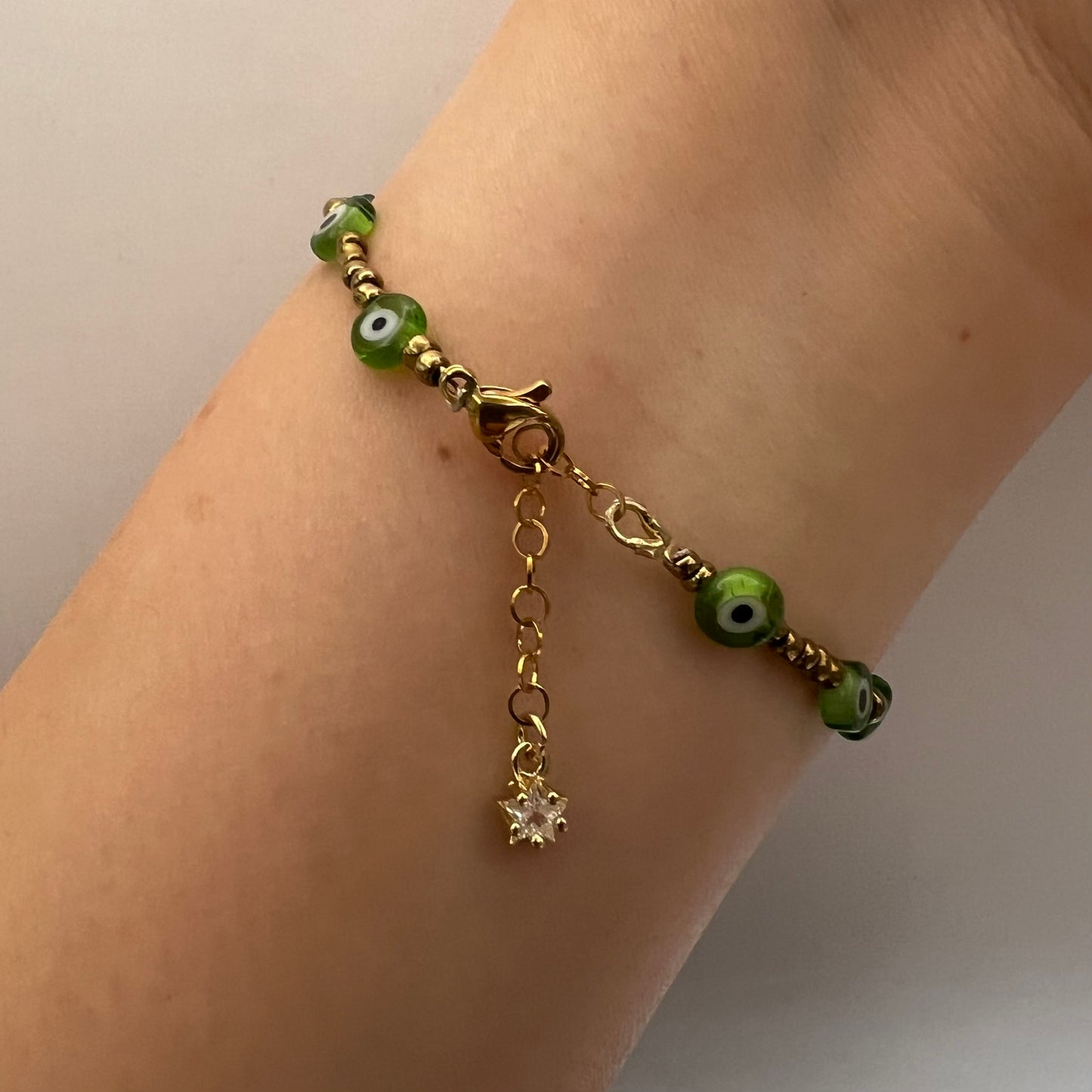 Pulsera de mal de ojo plana/redonda de 6 mm