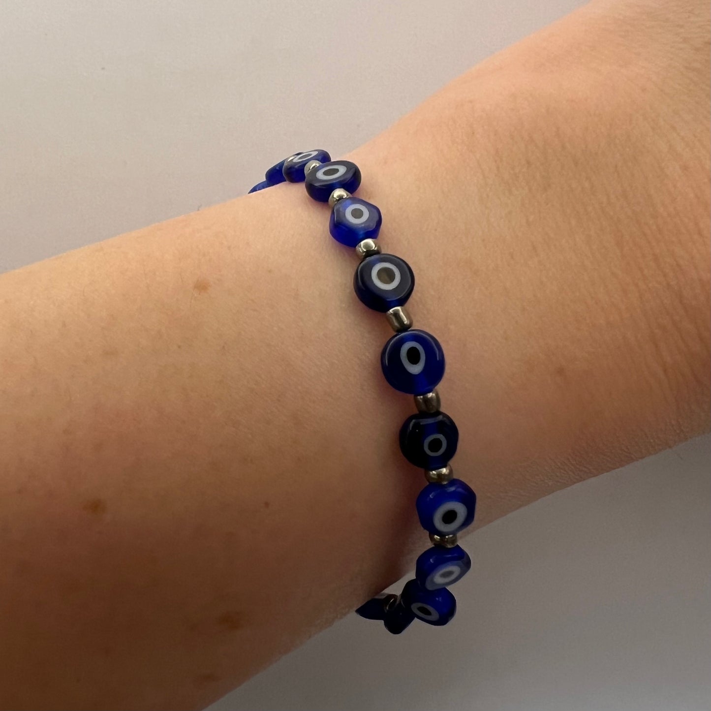Dark Blue 6mm Evil Eye Bracelet