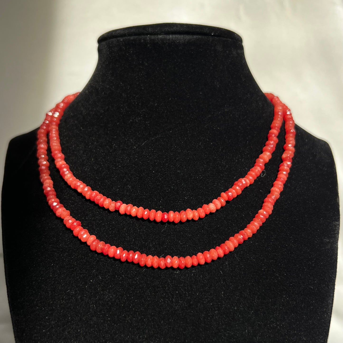 Vibrant Red-orange Agate Wrap-Around Necklace