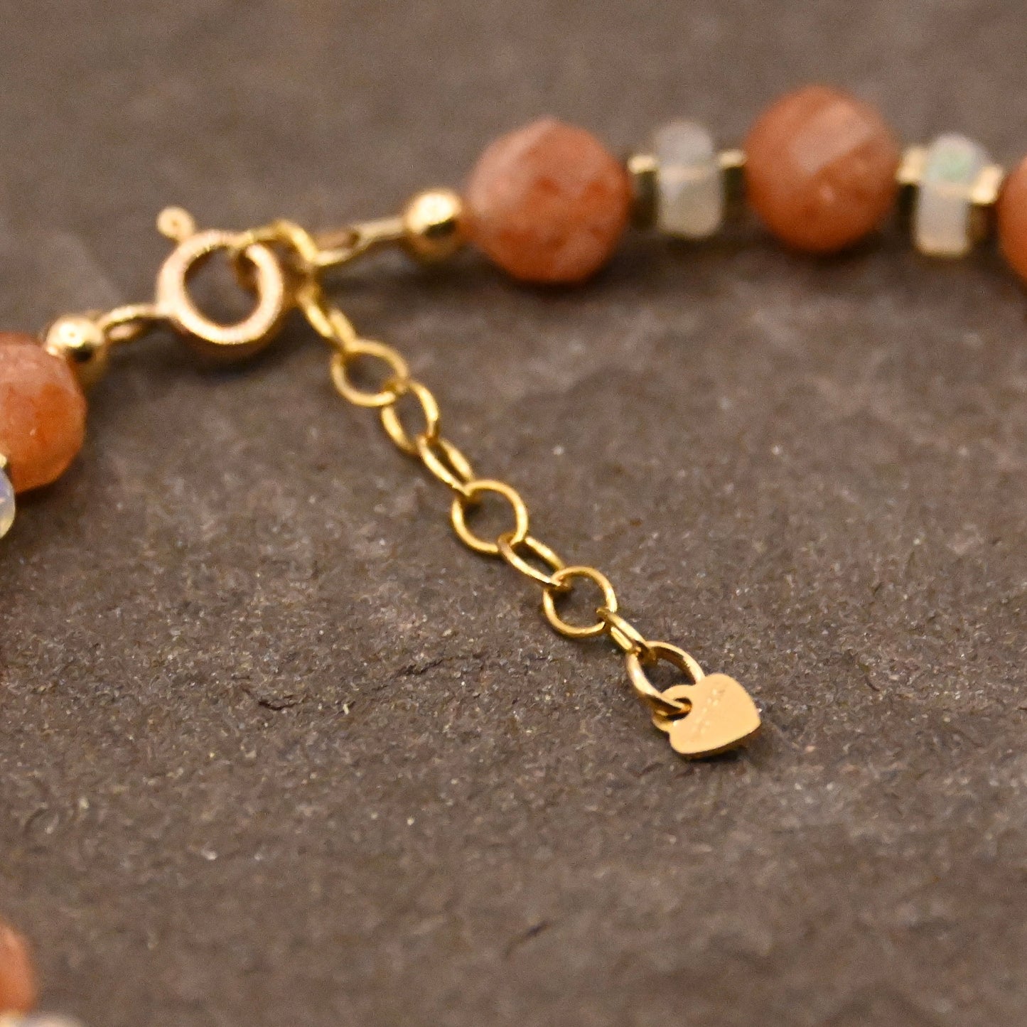 Helios' Embrace (Sunstone & Fire Opal) Bracelet