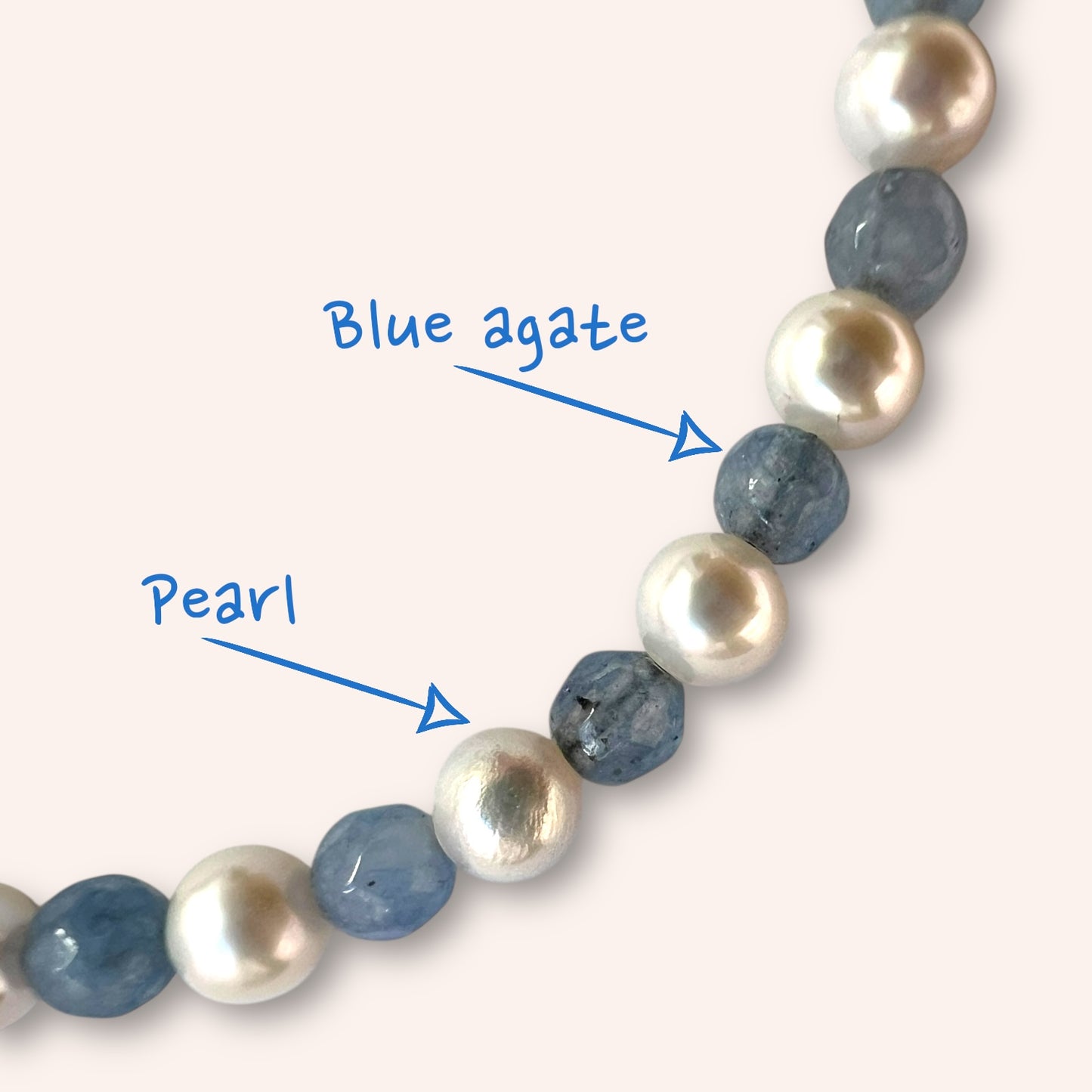 Blue Mist Pearl (Blue Agate & Pearl) Bracelet