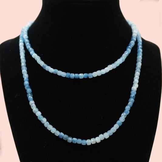 Sea Whisper Aquamarine Wrap Necklace
