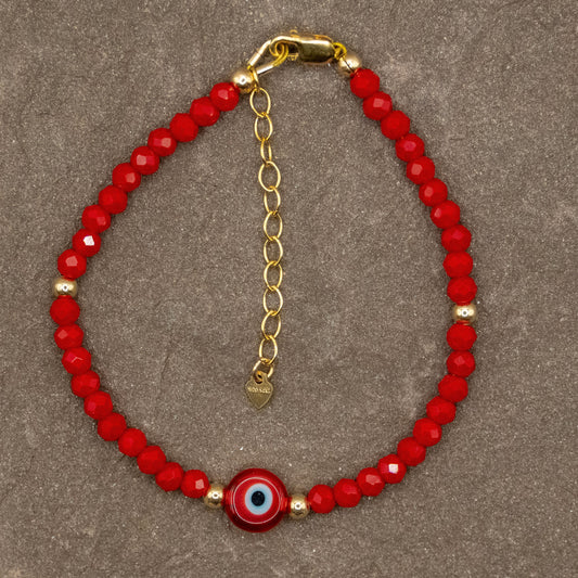 Red Evil Eye Crystal Bracelet