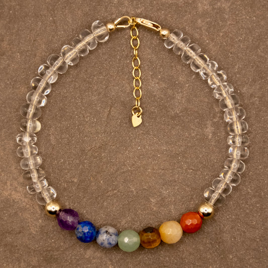 Clear Quartz 7 Chakras Bracelet