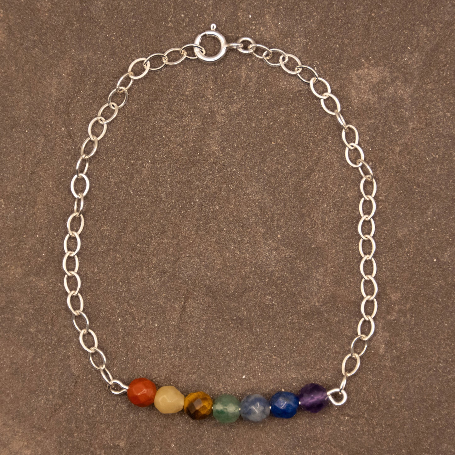 7 Chakras Bracelet in Silver