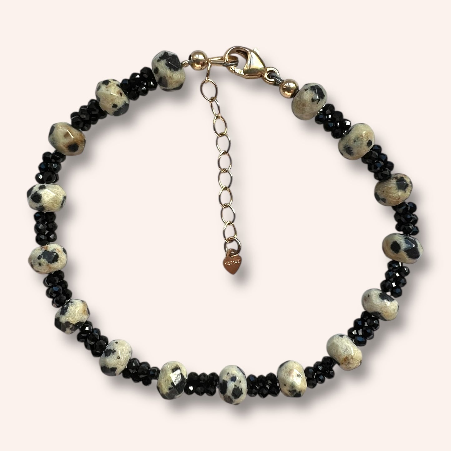Spotted Guardian (Dalmatian Jasper & Black Tourmaline) Bracelet