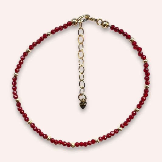 Scarlet Spark (Ruby Glass) Bracelet