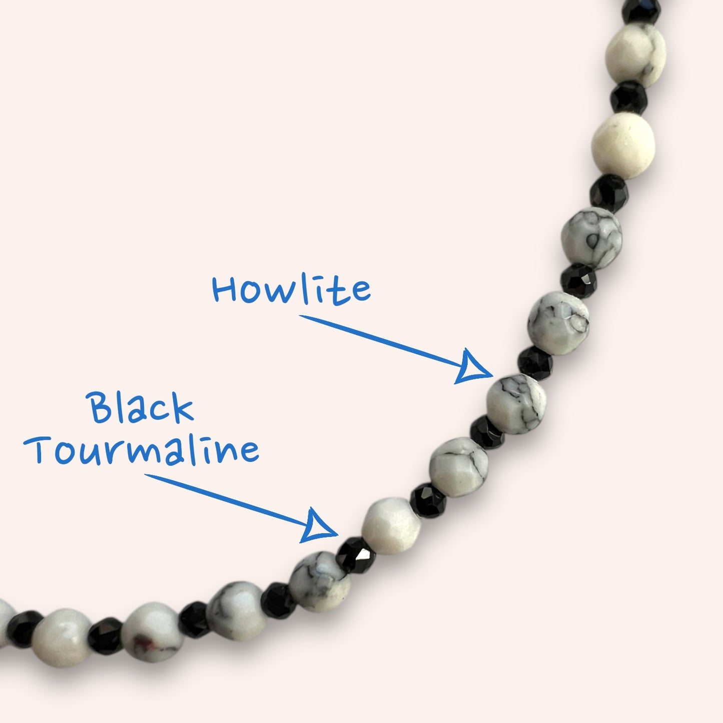 Shadow & Stone (Howlite & Black Tourmaline) Bracelet