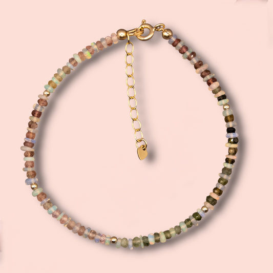 Fairy Warrior (Watermelon Tourmaline & Opal) Bracelet