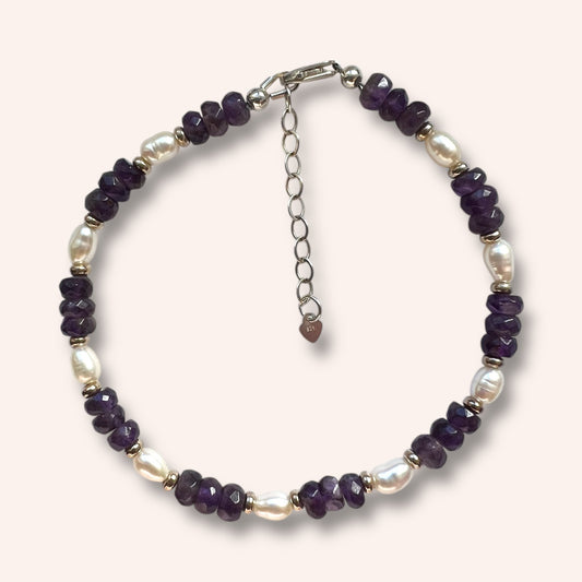 Moonlit Amethyst (Amethyst & Pearl) Bracelet