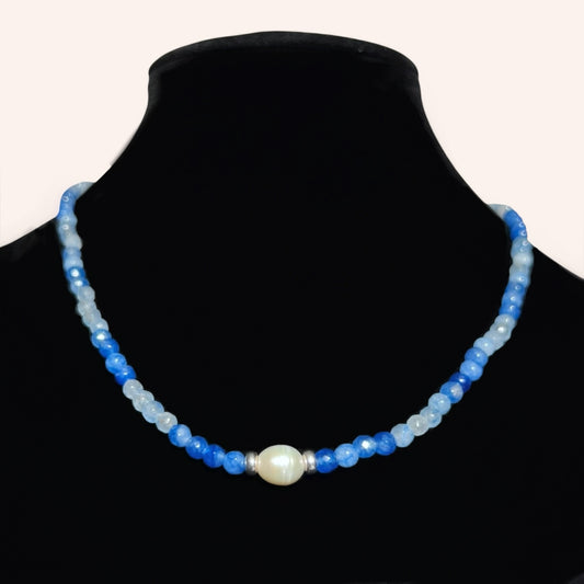Moonlit Wave (Agate & Pearl) Choker