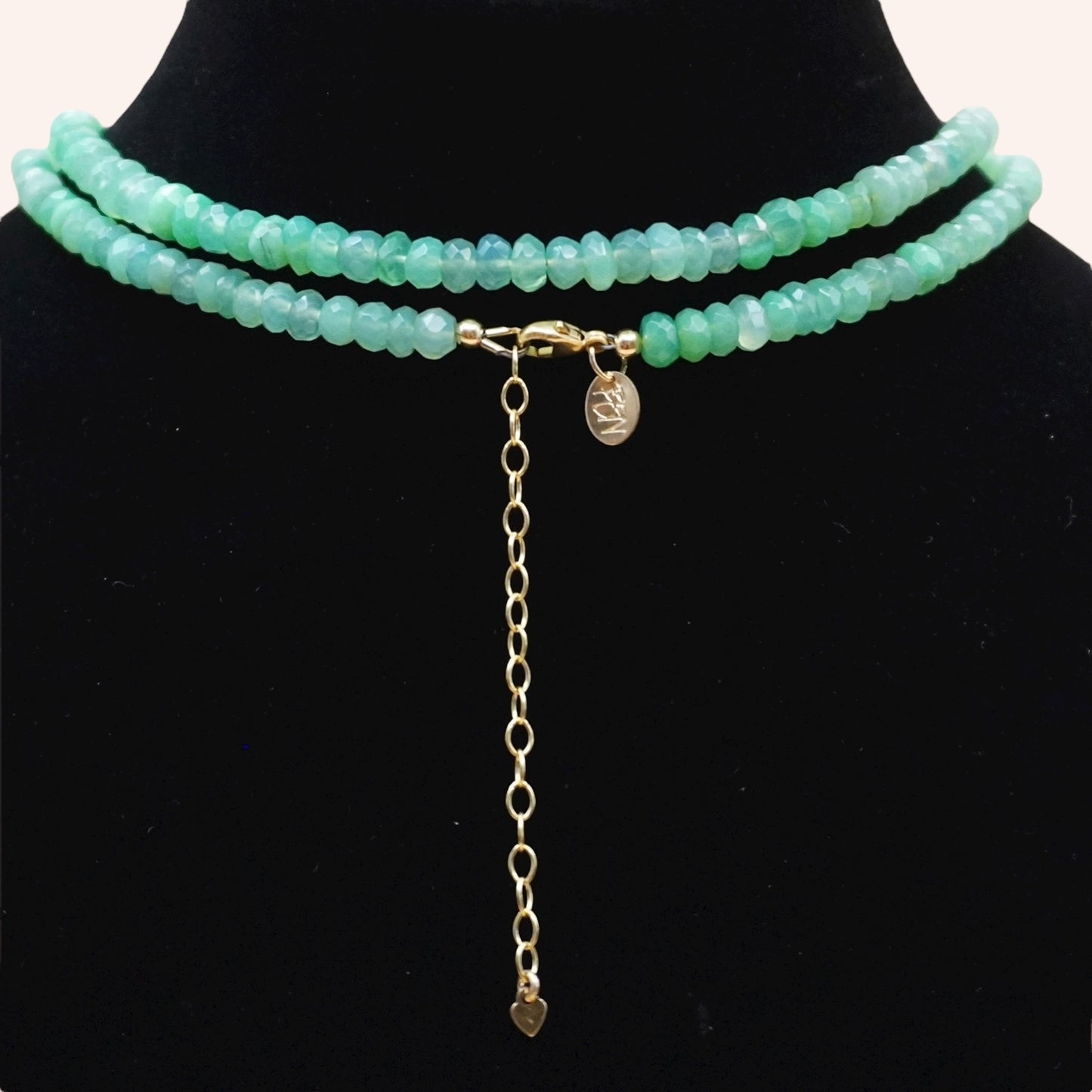 Verdant Glow (Chrysoprase) wrap necklace