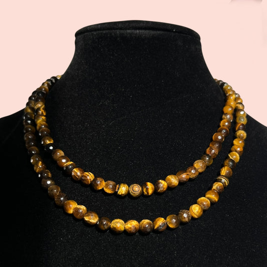 “Golden Guardian” Tiger’s Eye Wrap Necklace
