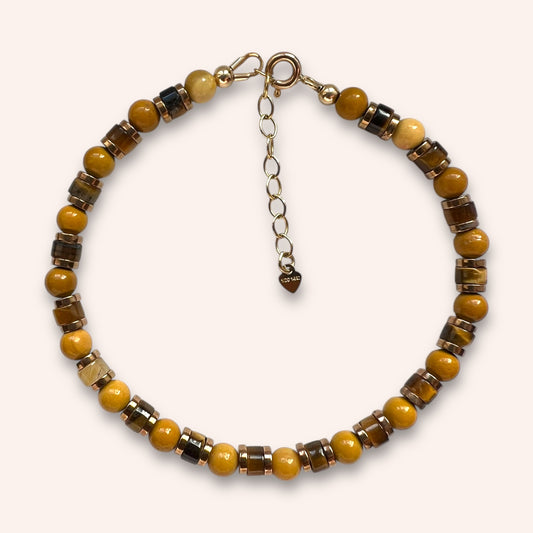Golden Guardian (Tiger’s Eye, Yellow Jasper & Hematite) Bracelet