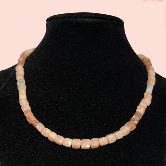 peach moonstone necklace