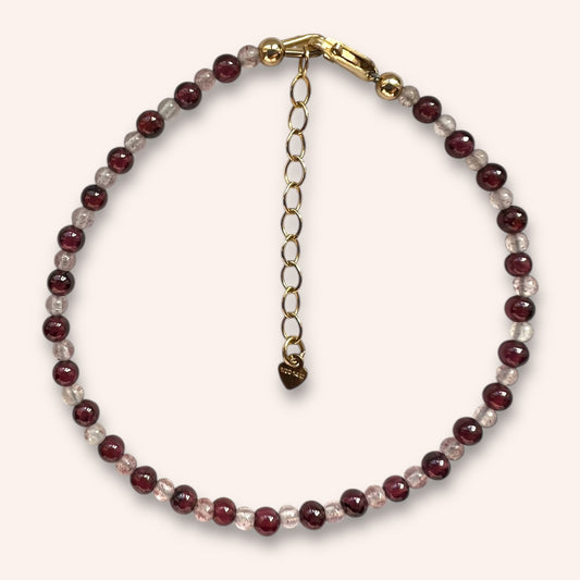 Journey Within (Clear Quartz & Garnet) Bracelet