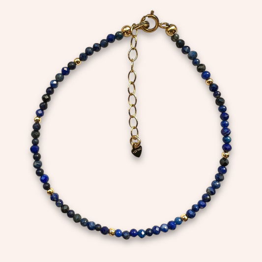 Wisdom Keeper (Lapis Lazuli) Bracelet with gold beads