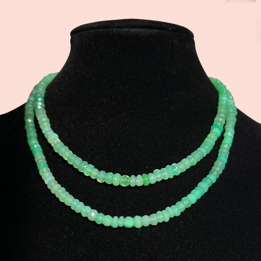 “Verdant Glow” chrysoprase wrap necklace