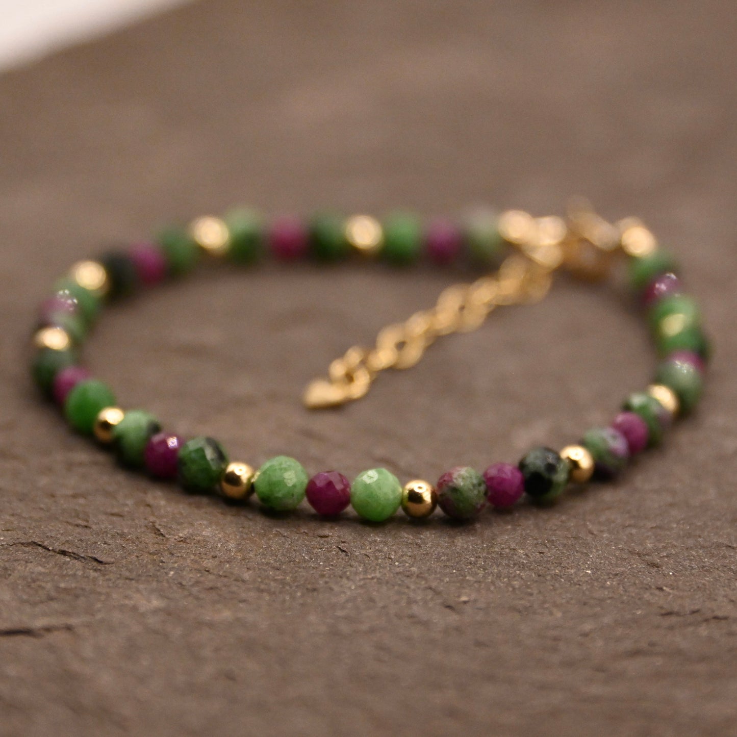 Happy & Protected (Green & Red Ruby) Bracelet