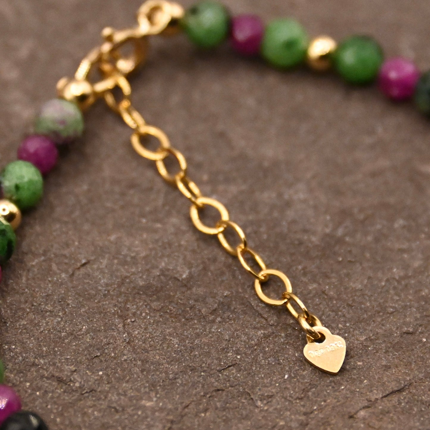 Happy & Protected (Green & Red Ruby) Bracelet
