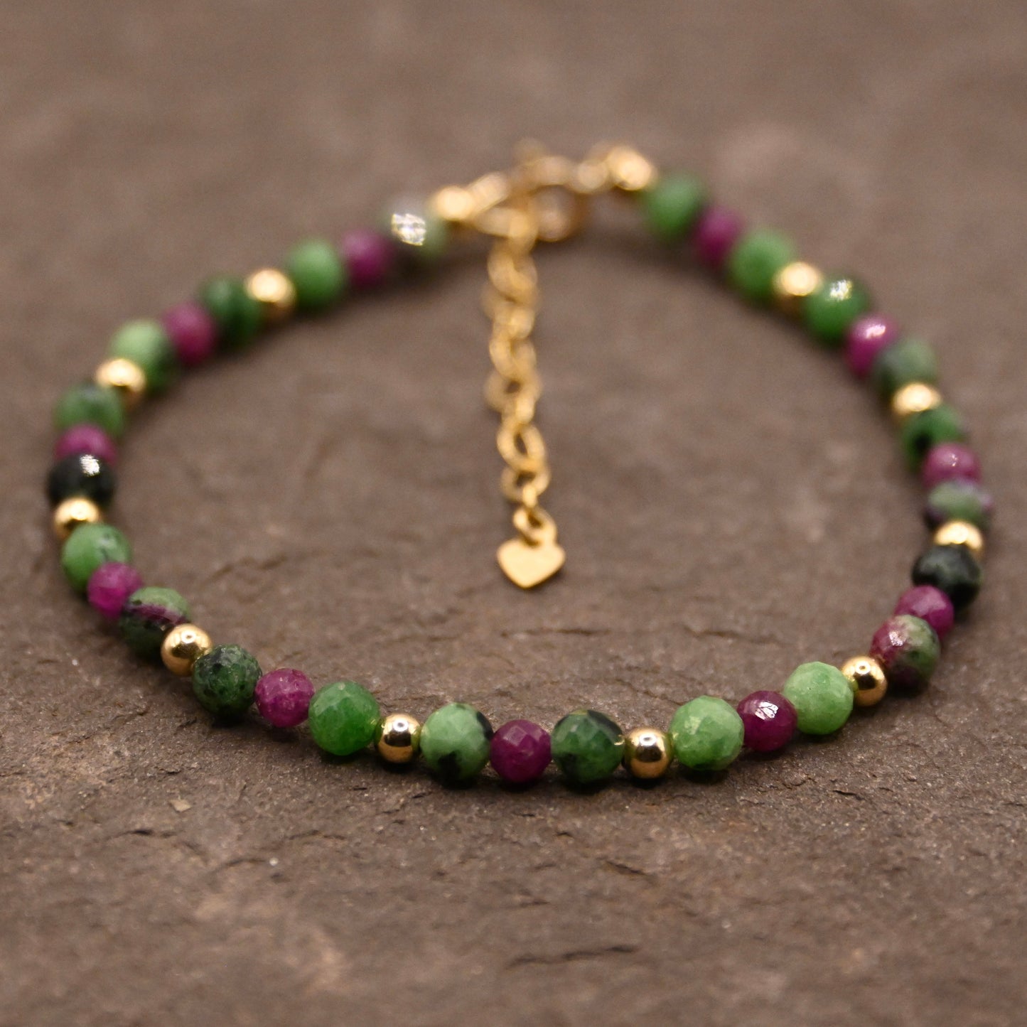 Happy & Protected (Green & Red Ruby) Bracelet