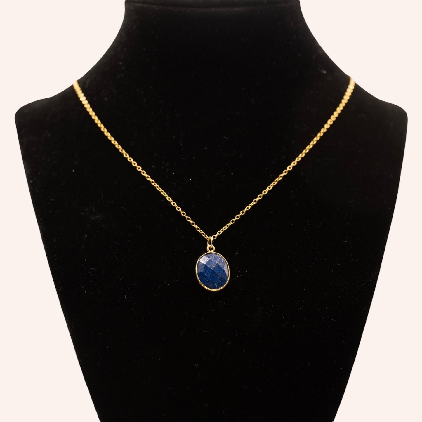Lapis Lazuli Pendant Necklace on 14k Gold-Filled Chain