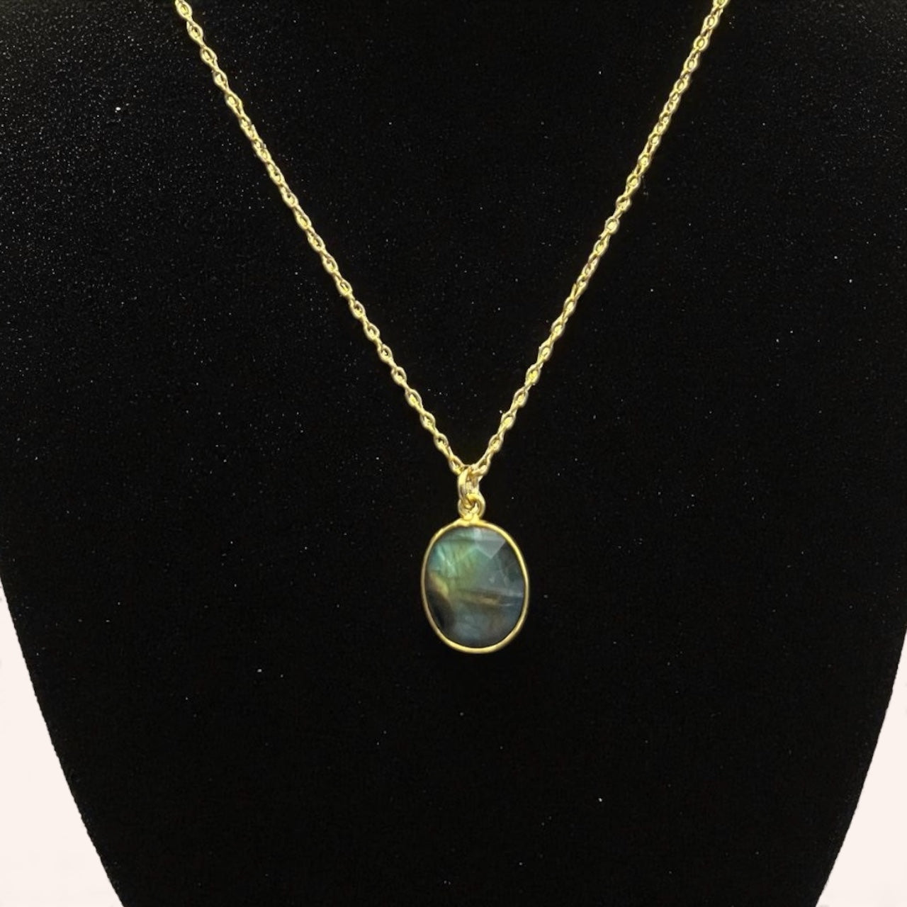 Labradorite Pendant Necklace on 14k Gold-Filled Chain