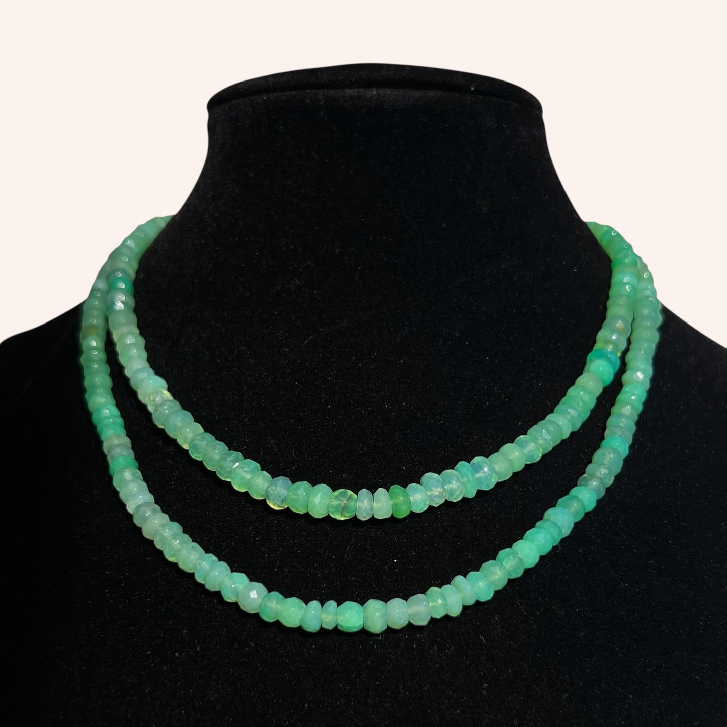 Verdant Glow (Chrysoprase) wrap necklace