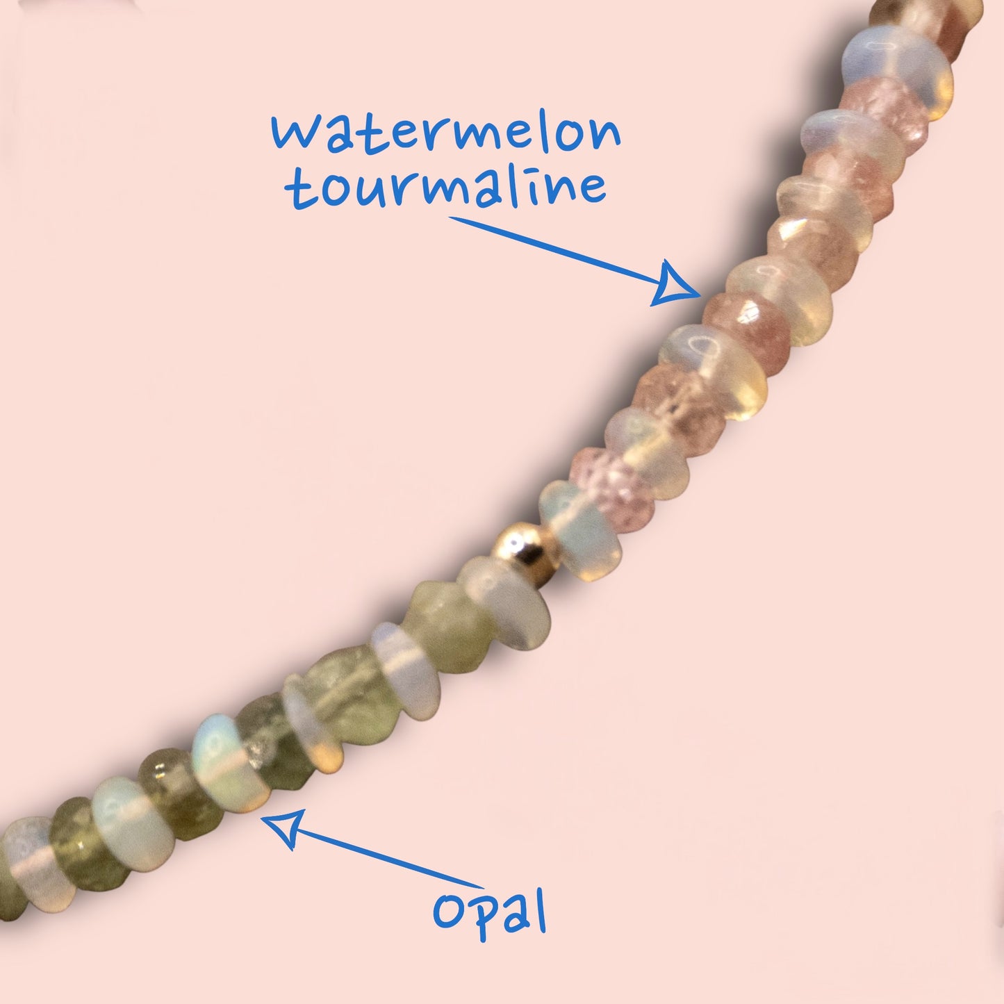Fairy Warrior (Watermelon Tourmaline & Opal) Bracelet