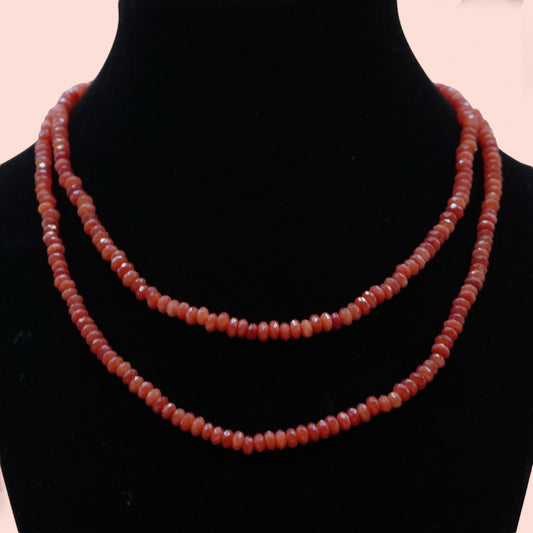 Fiery Strength Red Agate Wrap Necklace