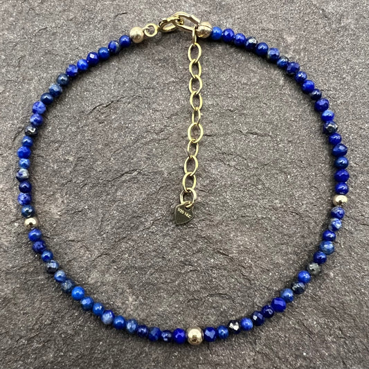 Wisdom Keeper (Lapis Lazuli) Bracelet with gold beads