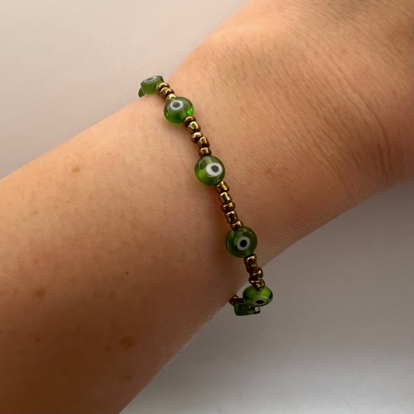 Pulsera de mal de ojo plana/redonda de 6 mm