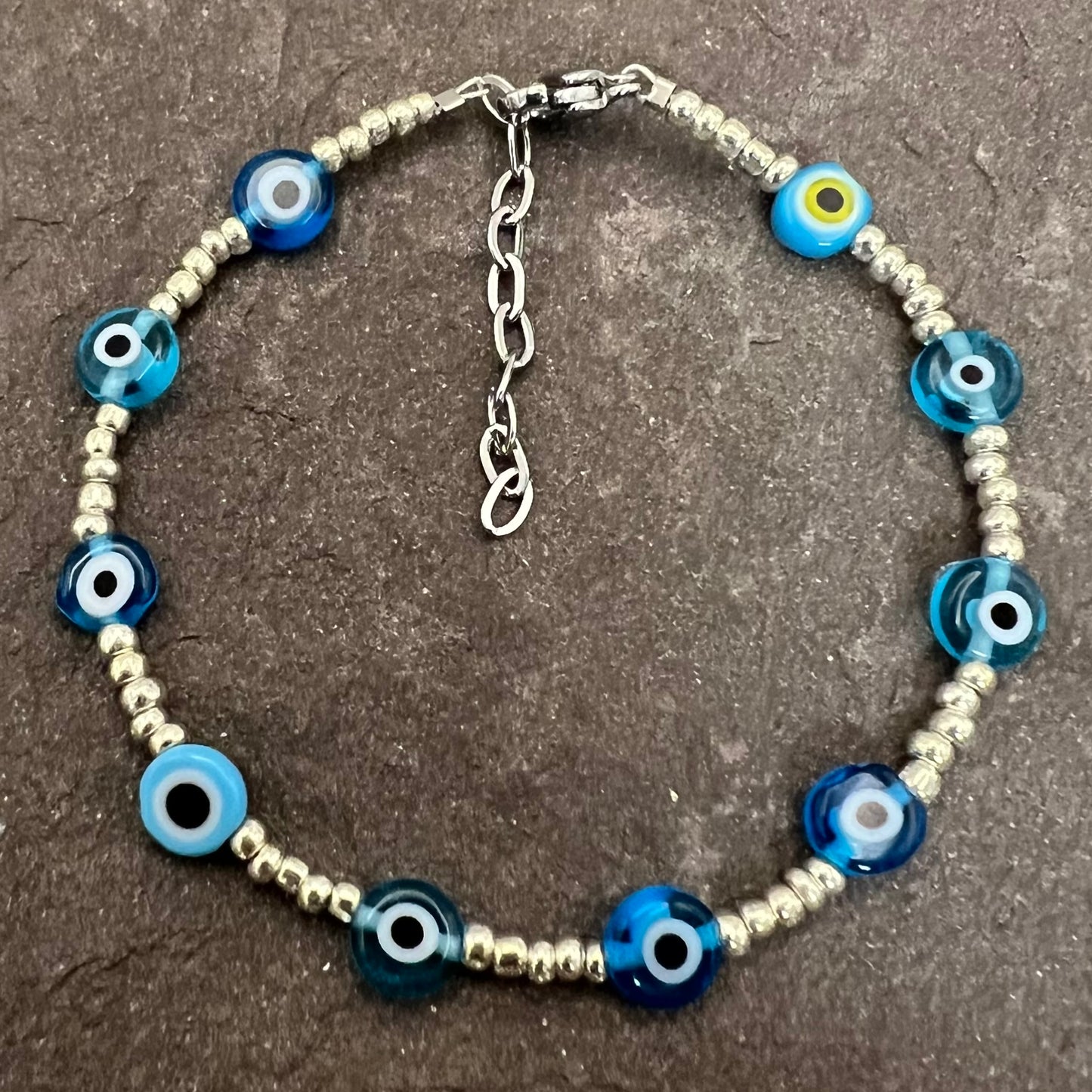Pulsera de mal de ojo plana/redonda de 6 mm