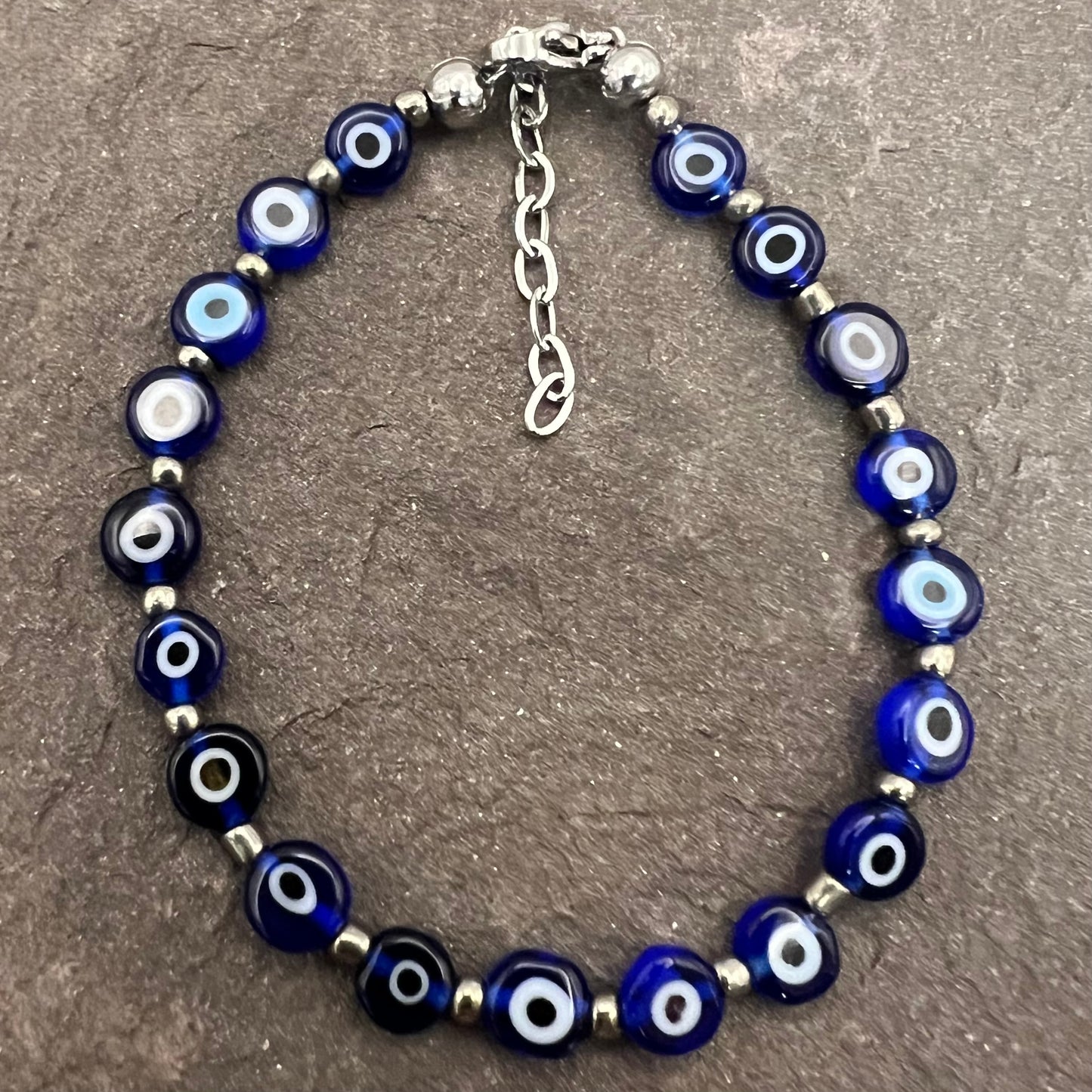 Dark Blue 6mm Evil Eye Bracelet