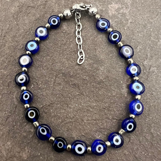Dark Blue 6mm Evil Eye Bracelet