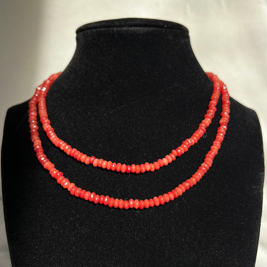 Vibrant Red-orange Agate Wrap-Around Necklace