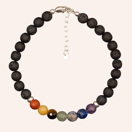 7 Chakra Lava Stone Diffuser Bracelet